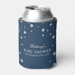 Blue Jean Denim and Diamond Baby Shower Can Cooler