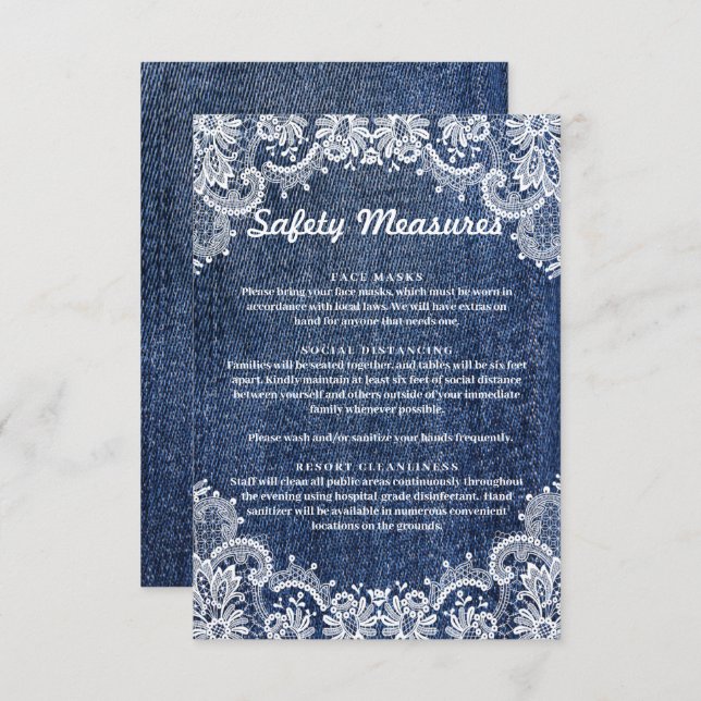 Blue Jean Denim And Lace Safety Measures Enclosure (Front/Back)