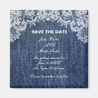Blue Jean Denim And Lace Save The Date