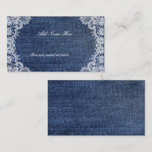 Blue Jean Denim And Lace Table Place Card