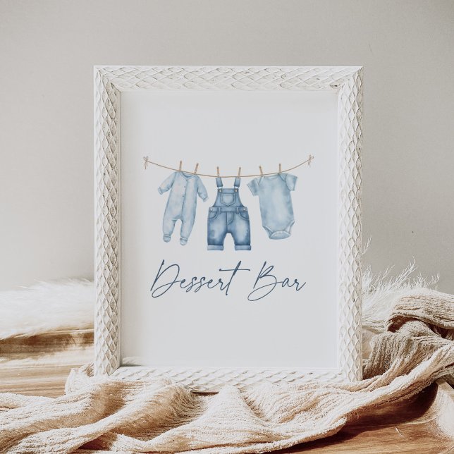 Blue Jean Denim Baby Shower Dessert Bar Sign (Creator Uploaded)