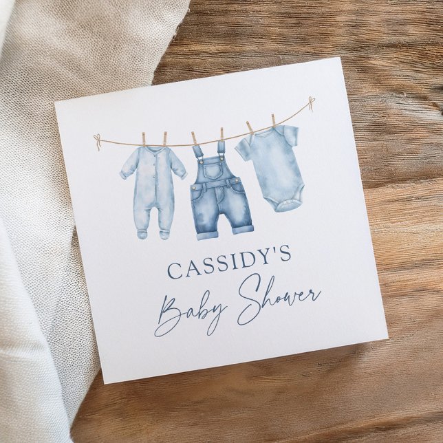 Blue Jean Denim Baby Shower Napkin (Creator Uploaded)