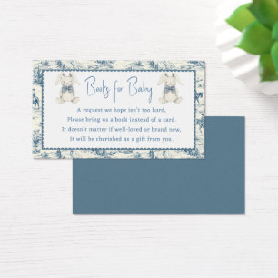 Blue Jean Denim Books For Baby Boy Enclosure Card