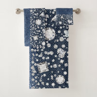 Blue Jean Denim Diamonds Glam Trendy Diamond Bling