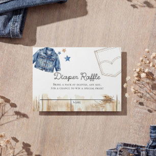 Blue Jean Denim Diaper Raffle  Enclosure Card