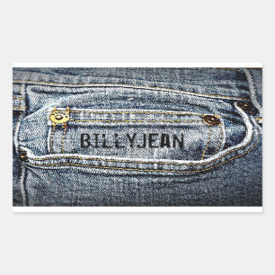 Blue Jean Denim Pocket - Personalise it! Rectangular Sticker