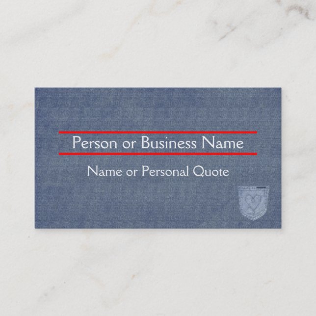 Blue Jean Design Profile & Business Card Templat (Front)
