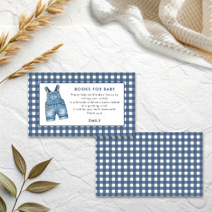 Blue Jean Dungarees Gingham Boy Books For Baby Enclosure Card