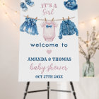 Blue Jean Girl Baby Shower Welcome Sign
