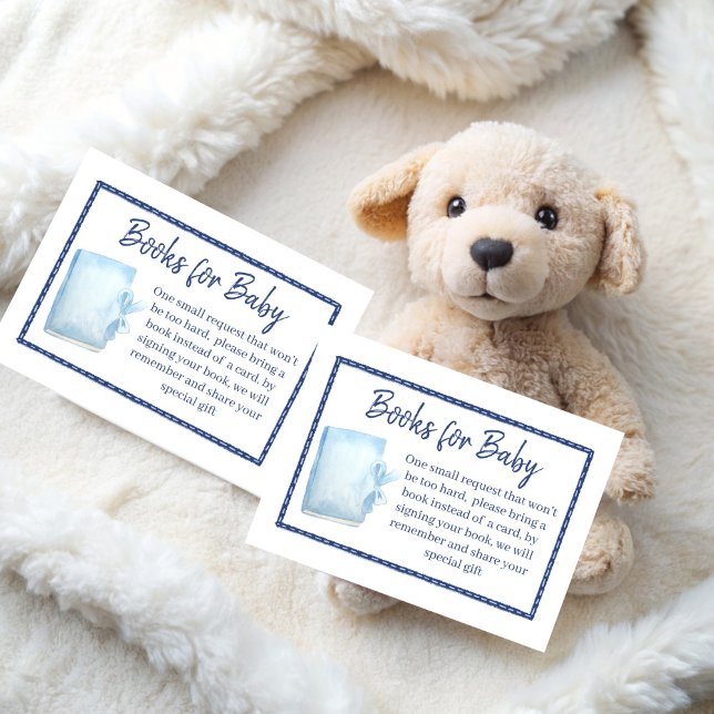 Blue jean girls baby shower book request enclosure card (Blue jean girls baby shower book request enclosure cards books for baby cards)