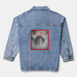 BLUE JEAN JACKET ANGEL WITH NAME
