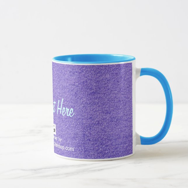 Blue Jean Material, Your Text Here Mug (Right)