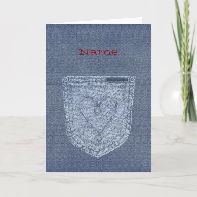Blue Jean Note Cards Template (Front)