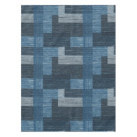 Blue Jean patch Work Faux Burlap