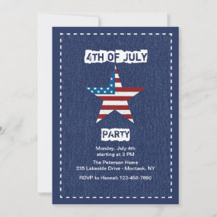 Blue Jean Patriotic Invitation