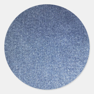 Blue Jean Round Stickers 
