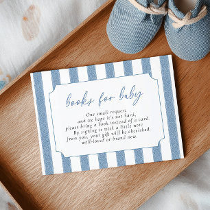Blue Jeans Baby Shower Books for Baby Enclosure Card