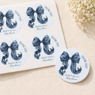 Blue Jeans Baby Shower Thank You Classic Round Sticker