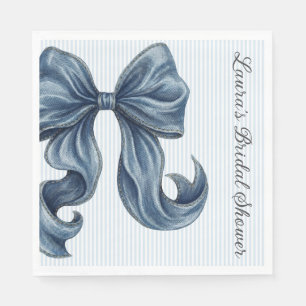 Blue Jeans Bow Bridal Shower Napkin
