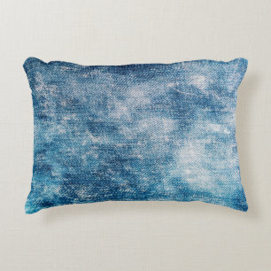 Blue jeans denim texture decorative cushion