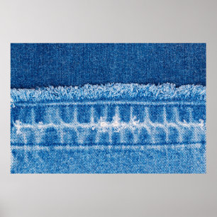 Blue jeans denim texture poster