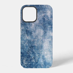 Blue Jeans Denim, Textured Background. iPhone 12 Case