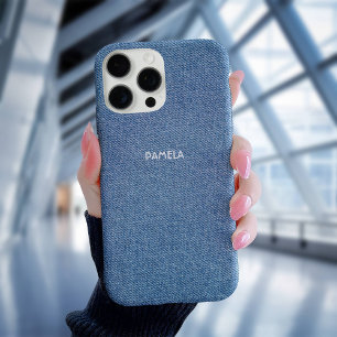 Blue Jeans Denim Western Textured Customised iPhone 16 Pro Case