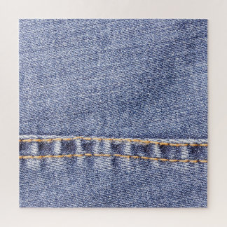 Blue jeans: detailed sew texture. jigsaw puzzle