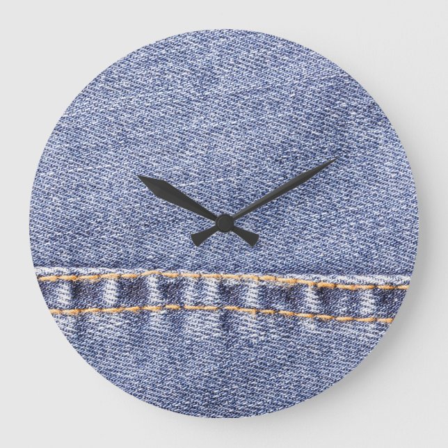 Blue jeans: detailed sew texture. large clock (Front)