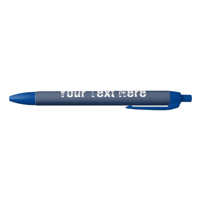 Blue Jeans Fabric - Add Your Text - Customisable Blue Ink Pen (Bottom)