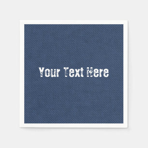 Blue Jeans Fabric - Add Your Text - Customisable Napkin