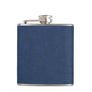 Blue Jeans Fabric Hip Flask