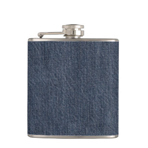 Blue Jeans Fabric Hip Flask