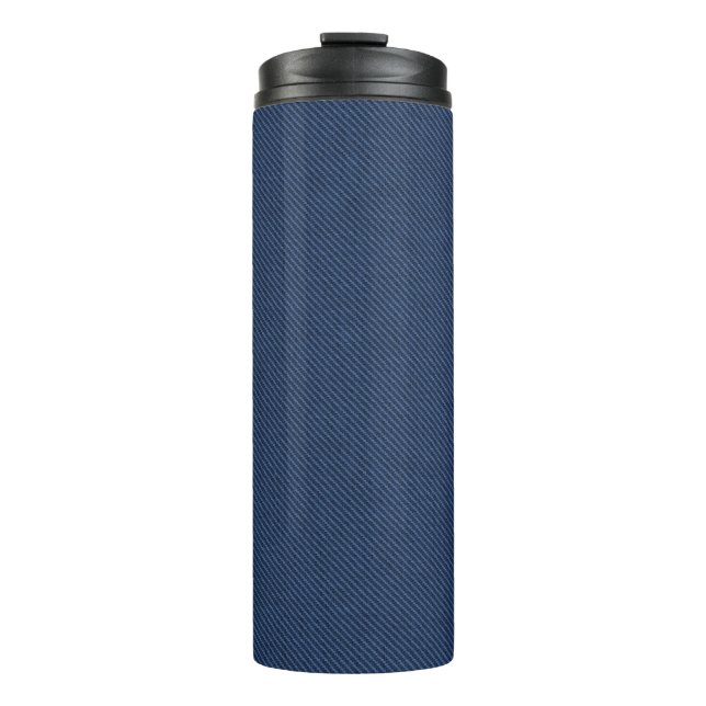 Blue Jeans Fabric Thermal Tumbler (Front)