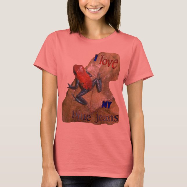 Blue Jeans Frog Womens Organic App. T-shirt (Front)