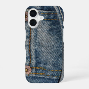Blue Jeans Grunge iPhone 16 Case