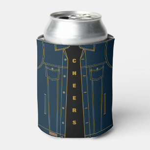 Blue Jeans Jacket Can Cooler - Cheers - Your Text