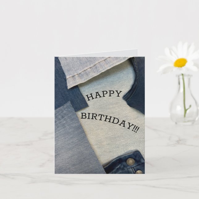 BLUE JEANS, JEANS WEAR CLOTHING CASUAL FUN CARD (Small Plant)