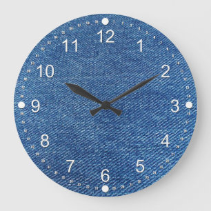 Blue Jeans Large Clock