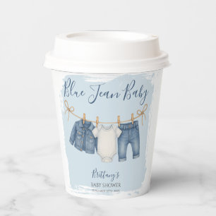 Blue Jeans Modern Boy Baby Shower Paper Cups