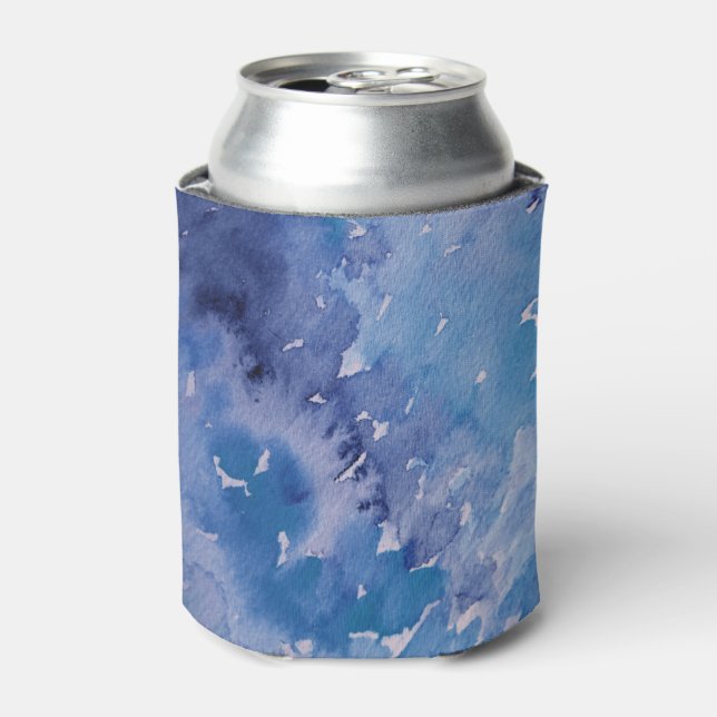 Blue Jeans Retro Tie Dye Can Cooler (Can Front)