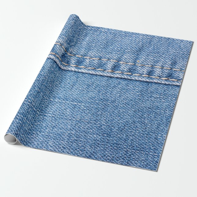 Blue jeans sew closeup texture.  wrapping paper (Unrolled)