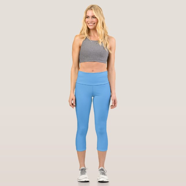  Blue jeans (solid colour)  Capri Leggings (Front)