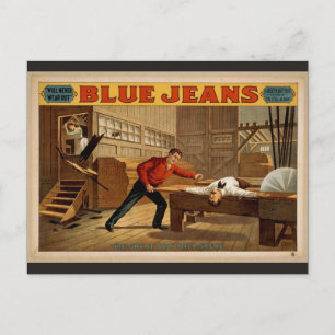 Blue Jeans, 'The Great Saw Mill Scene' Retro Theat Postcard