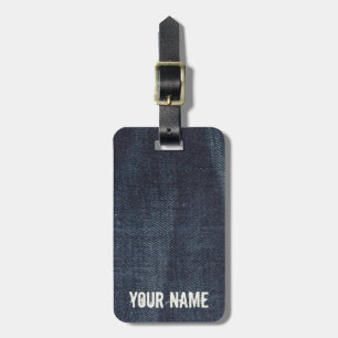 Blue jeans Vintage Denim fabric texture Luggage Tag