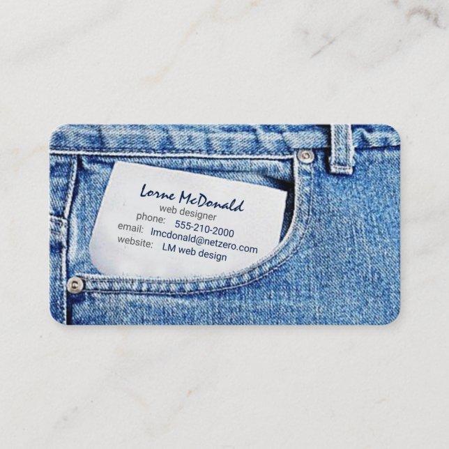 blue jeans web designer business card (Front)