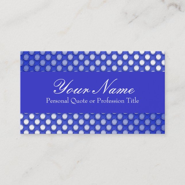Blue Jelly Polka Dot Business Cards (Front)