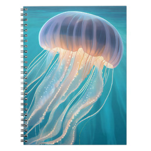 Blue Jellyfish Ocean Animal Painting Notebook