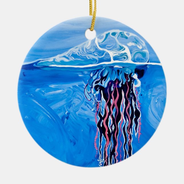 Blue Jellyfish Ornament (Front)
