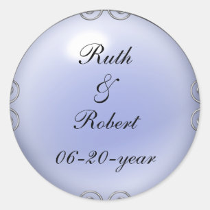 Blue Jewelled Pearl Wedding Stickers